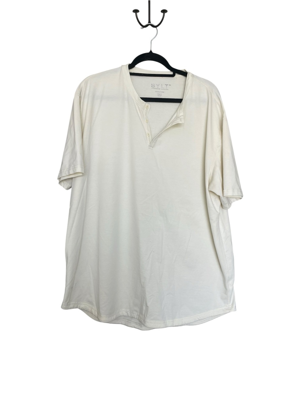 BYLT Basics Cream Short-Sleeve Henley